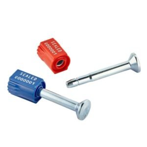 Diagram showing the components of a bolt seal: steel pin and locking body