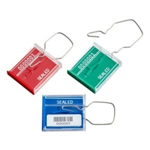 three metal padlock seals