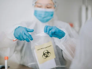Medical sample by temper evident bag