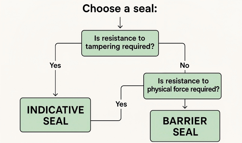 helps a user decide between an Indicative and a Barrier seal.