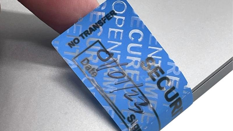 Non-Residue VOID Label Application A non-residue VOID label was peeled off