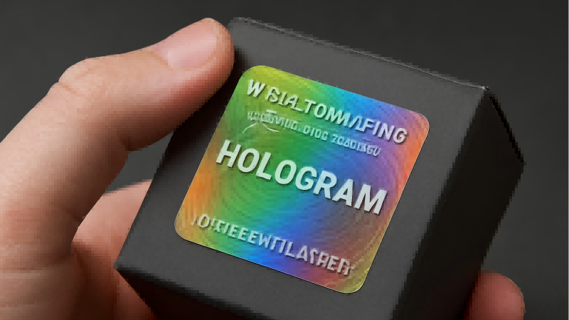 Verifying the Authenticity of a Hologram Sticker A person tilting a product box with a hologram sticker, showing the image changing and revealing different layers.