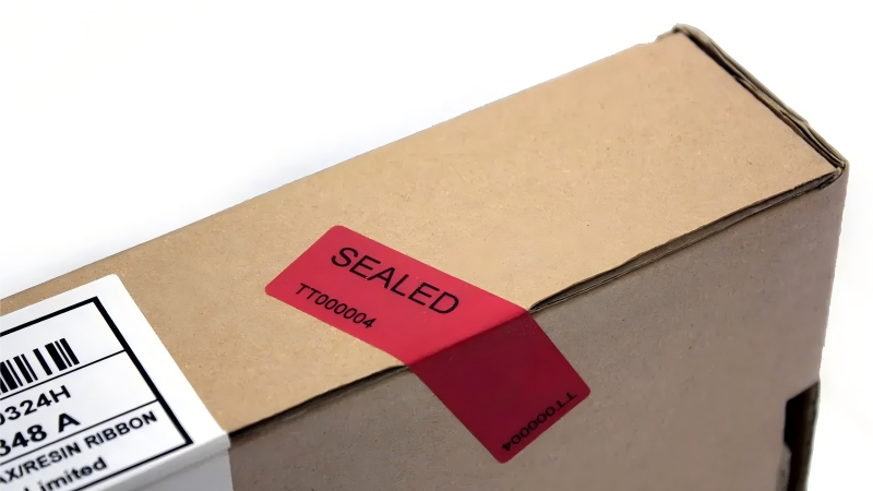 tamper-proof label The tamper-proof label on the paper box