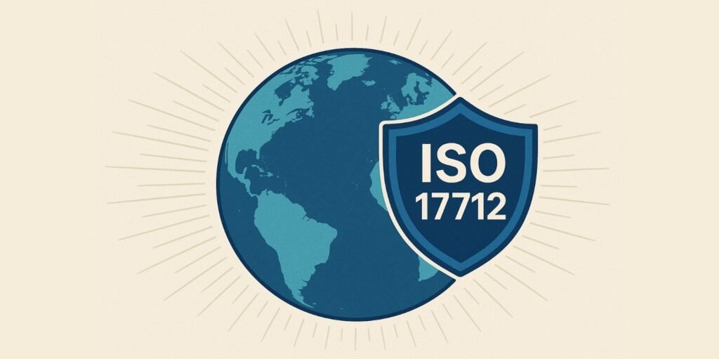 ISO 17712: The Global Gold Standard for Freight Security An infographic showing the globe with a shield icon labeled "ISO 17712".