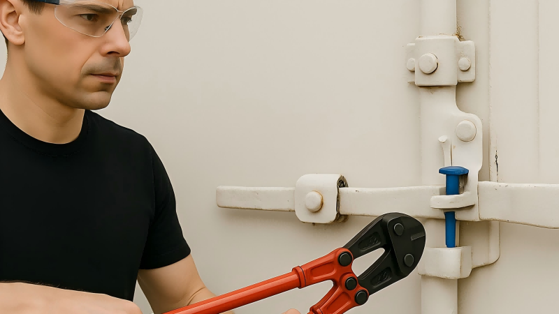 Safely Removing a Bolt Seal with Bolt Cutters