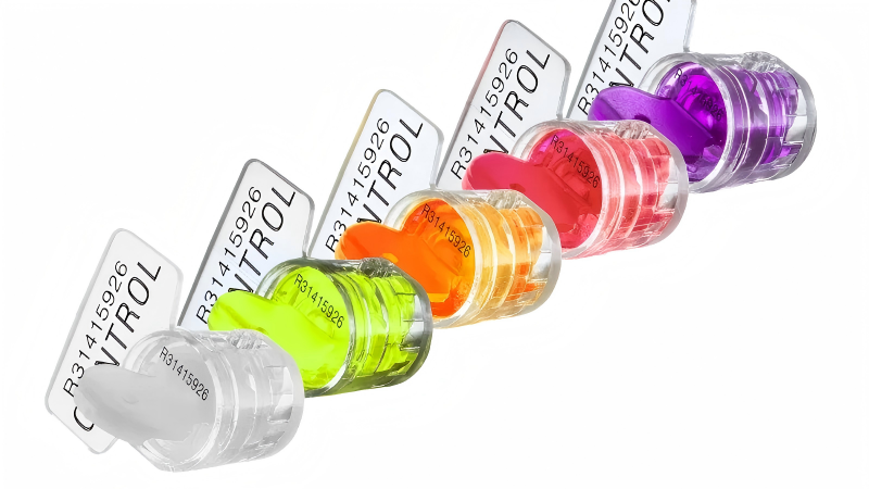 A laser-engraved, unique 8-digit serial number on the body of a meter seal.