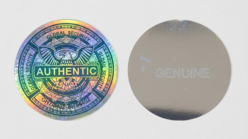 High-Security Hologram label vs. a Fake Hologram label