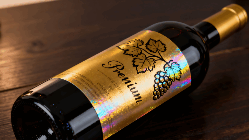 Matching Hologram Security to Product Needs An bottle of wine appropriately-leveled holographic sticker.