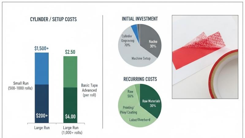 Cost breakdown chart showing cylinder vs material costs