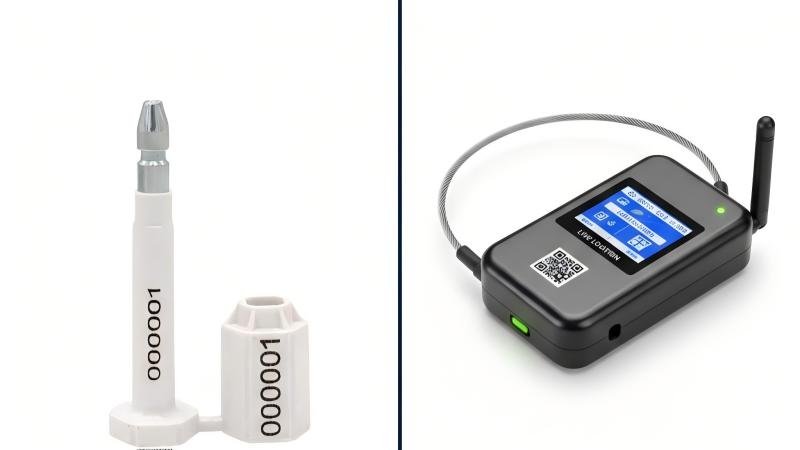 Comparison of a mechanical bolt seal versus an electronic GPS seal