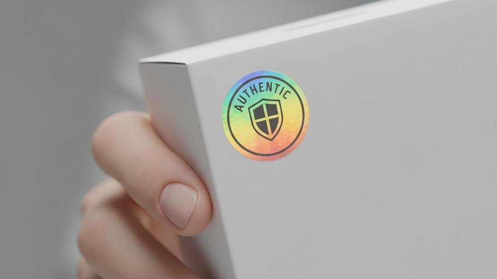 Verifying a hologram sticker by tilting it